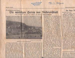 „Die mächtigen Herren von Niederaichbach“ Die wechselvolle Geschichte von Schloß und Dorf im schönen Aichbachtal